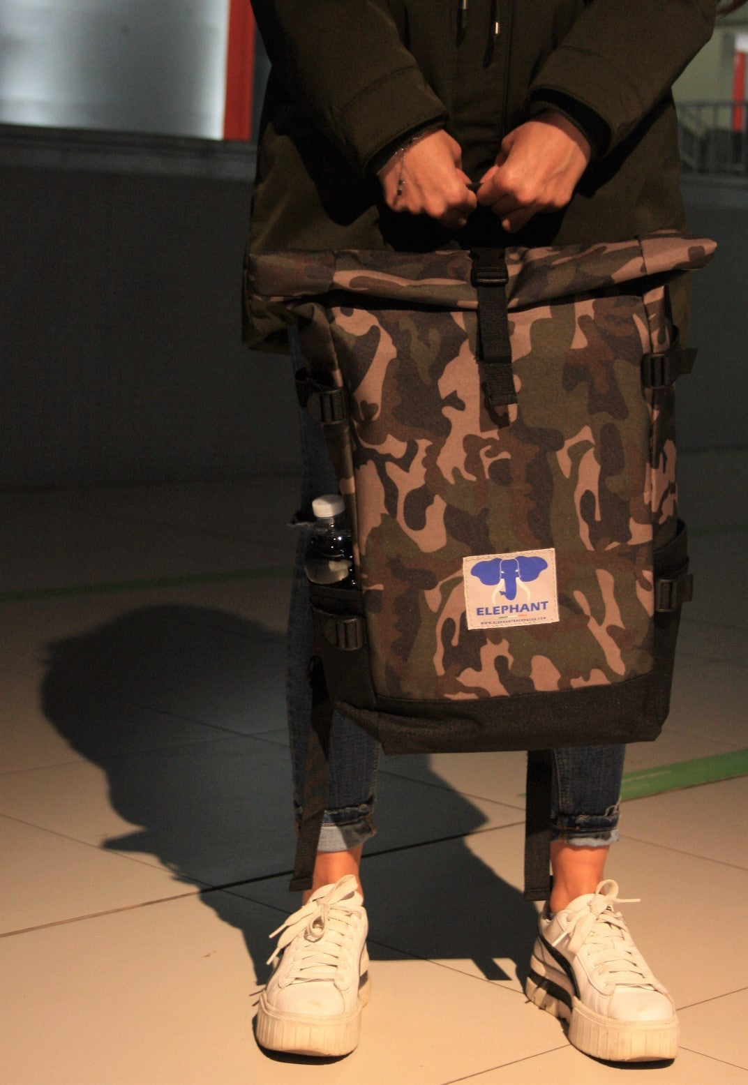 Zaino Roll top 22 lt - Jungle Camo/Nero