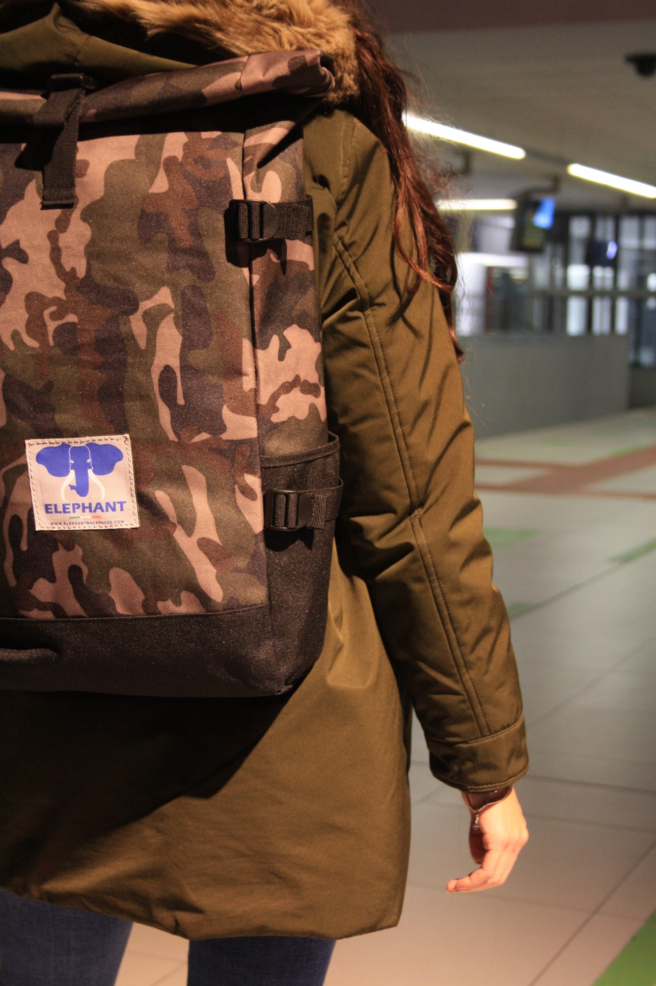 Zaino Roll top 22 lt - Jungle Camo/Nero